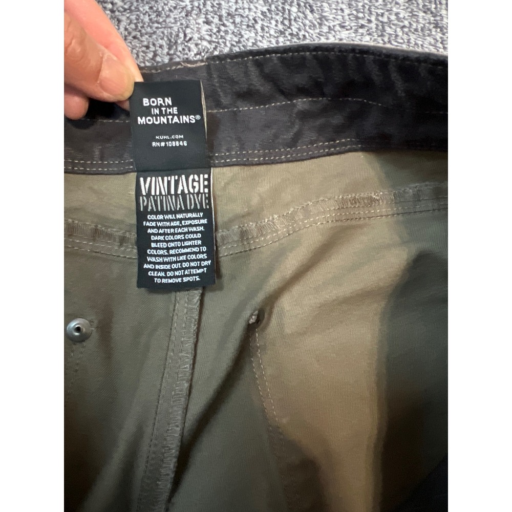 Kuhl Rydr Pants Mens 32x28 Brown Vintage Patina Dye Articulated Knee Canvas Work - Picture 7 of 15
